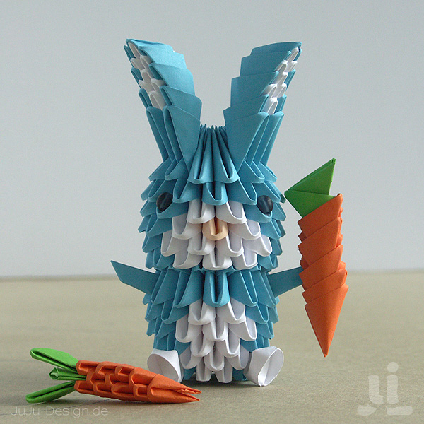 JuJu-Design-Blog: Origami Häschen mit Möhrchen